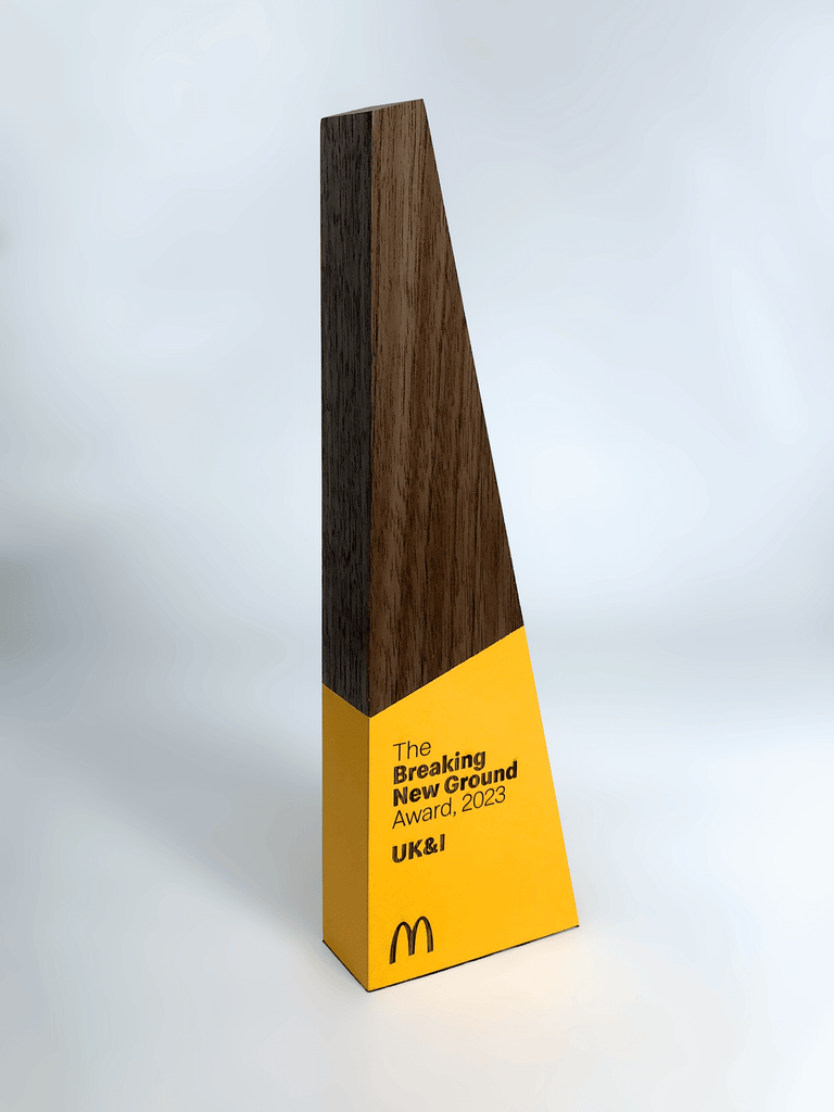 Macdonald's Breaking New Ground Wooden Award Bespoke Wooden Awards Creative Awards London Limited