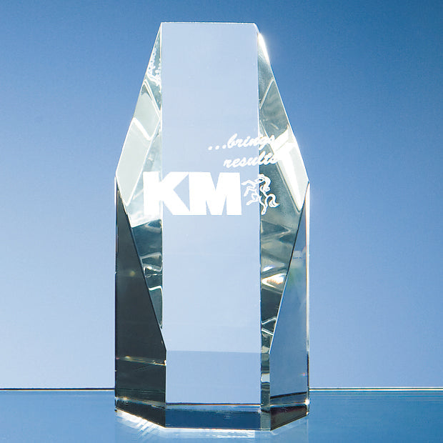 12.5cm Optical Crystal Hexagon Award