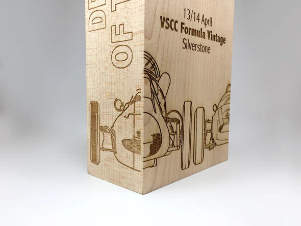 Engraved monolith award - heavyweight, sustainably sourced (FSC-approved), maple timber. Fully customised with high-quality engravings on all sides.