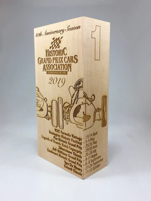 Engraved monolith award - heavyweight, sustainably sourced (FSC-approved), maple timber. Fully customised with high-quality engravings on all sides.