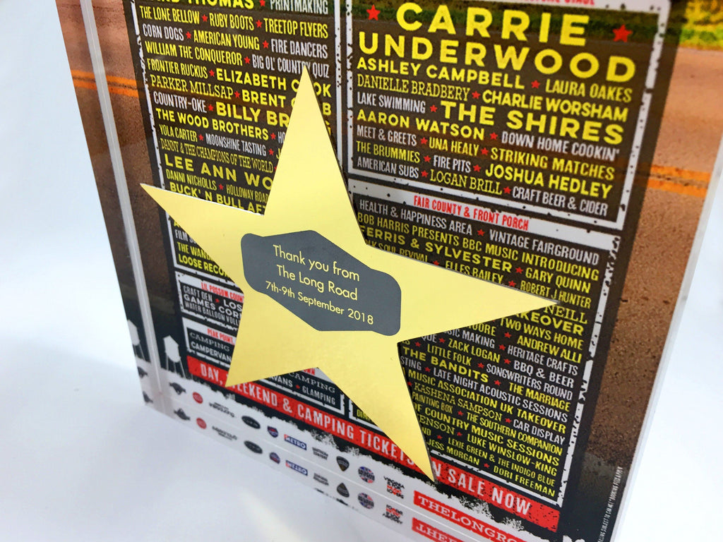 The Long Road Festival Acrylic Block with Star