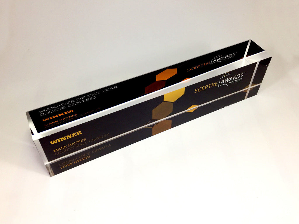 Rear Printed Acrylic Block Award