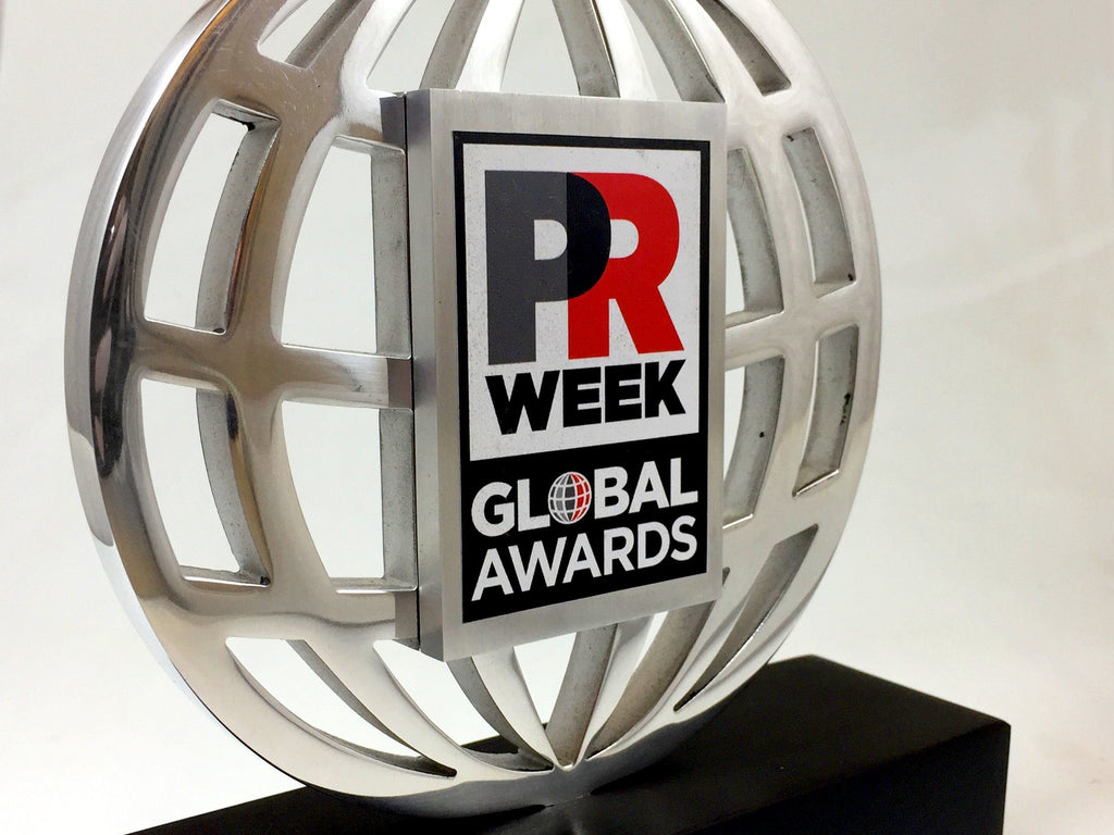 Silver Globe with Printed Logo Award