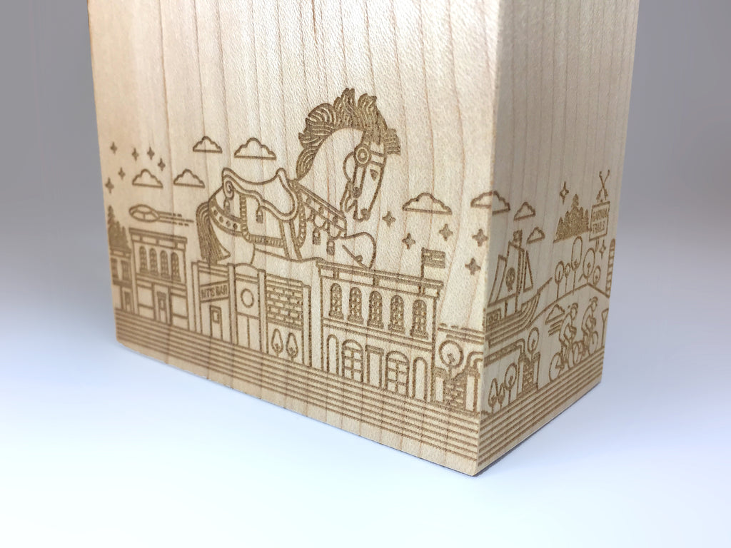 Wooden Monolith Engraved Award