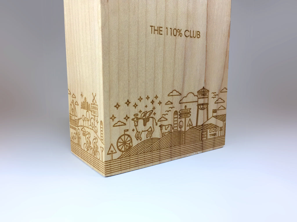 Wooden Monolith Engraved Award