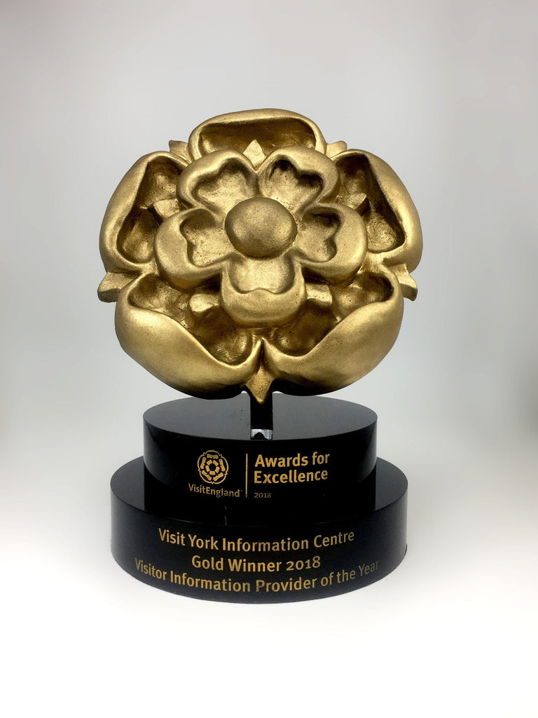 Visit England Gold Resin Rose