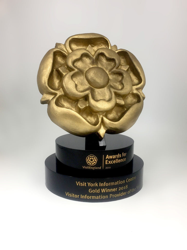 Visit England Gold Resin Rose