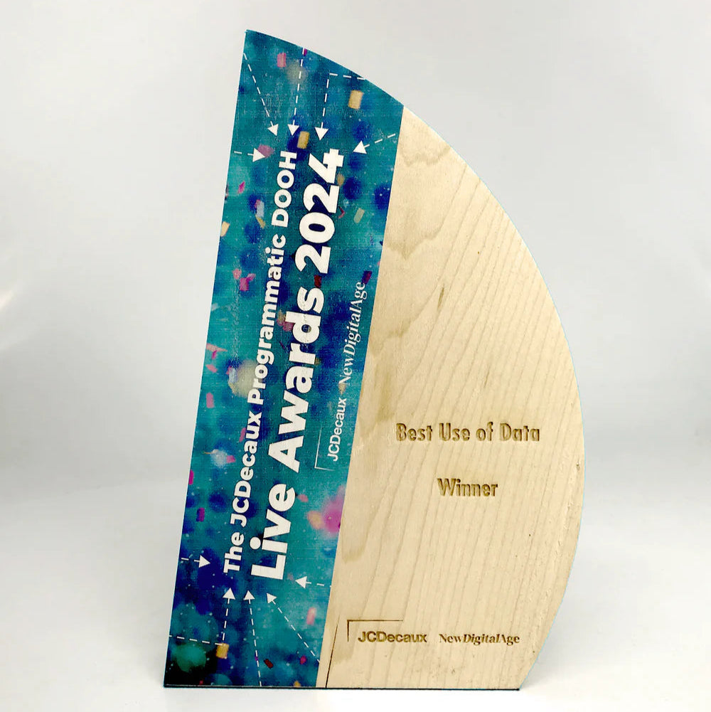 Spinnaker award - heavyweight, sustainably sourced (FSC-approved), maple timber. Fully customisable and coloured to your brand.