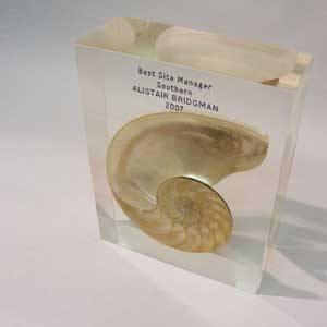 Shell Award Plaque Bespoke Acrylic Awards | Creative Awards London
