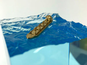 Gold Ship on Blue Waves Creative Awards London Limited
