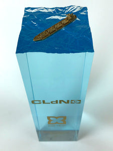 Gold Ship on Blue Waves Creative Awards London Limited