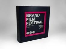 Load image into Gallery viewer, Brand Film Festival Black Aluminium Block with Pink Perspex Award
