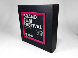 Brand Film Festival Black Aluminium Block with Pink Perspex Award
