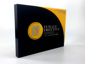 Female Frontiers Black and Orange Acrylic Award  Limited
