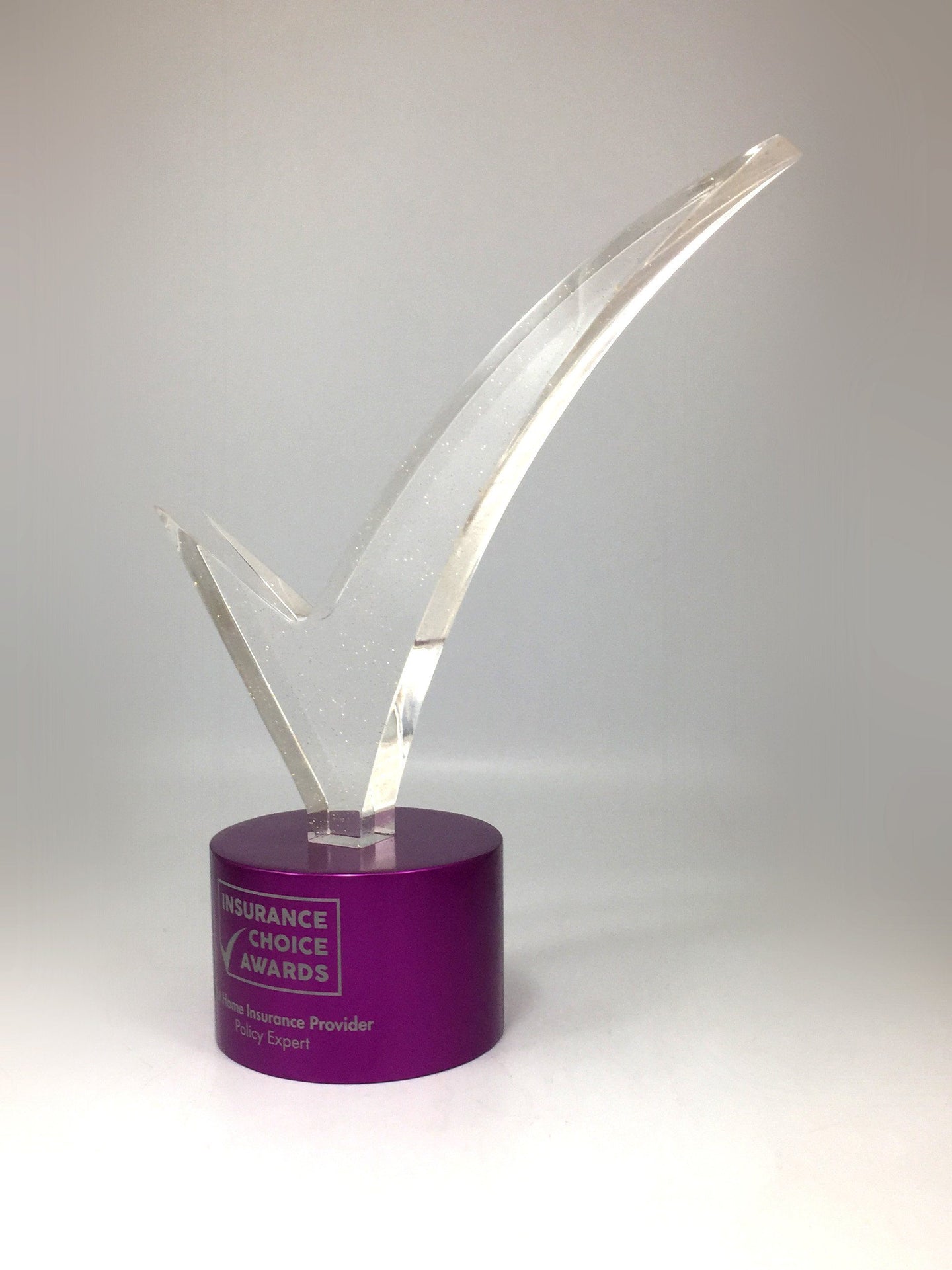 Glitter Acrylic Tick on Metal Base Award