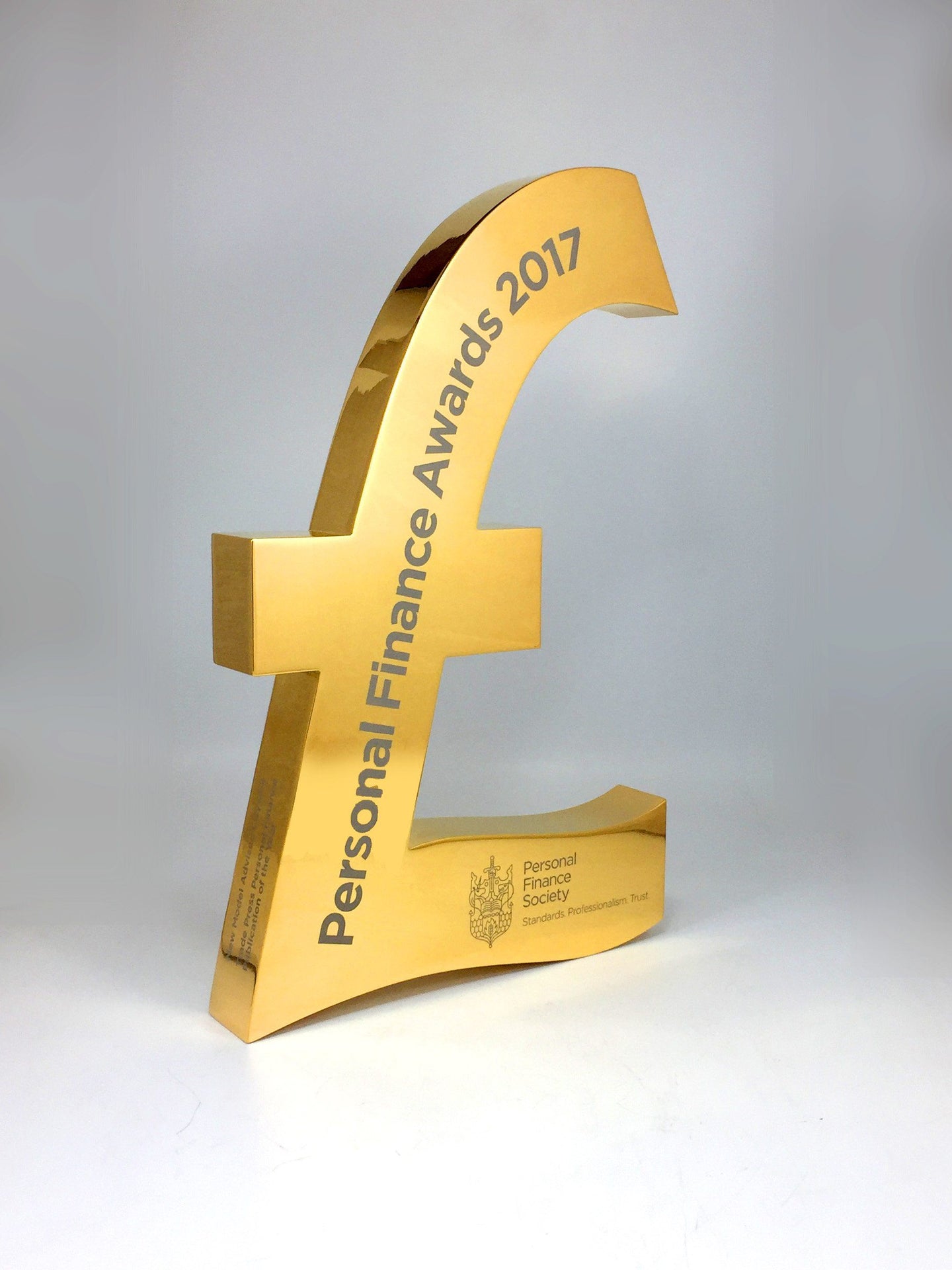 Gold Pound Sign Award