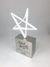 Load image into Gallery viewer, White Acrylic Star on Aluminium Base Award
