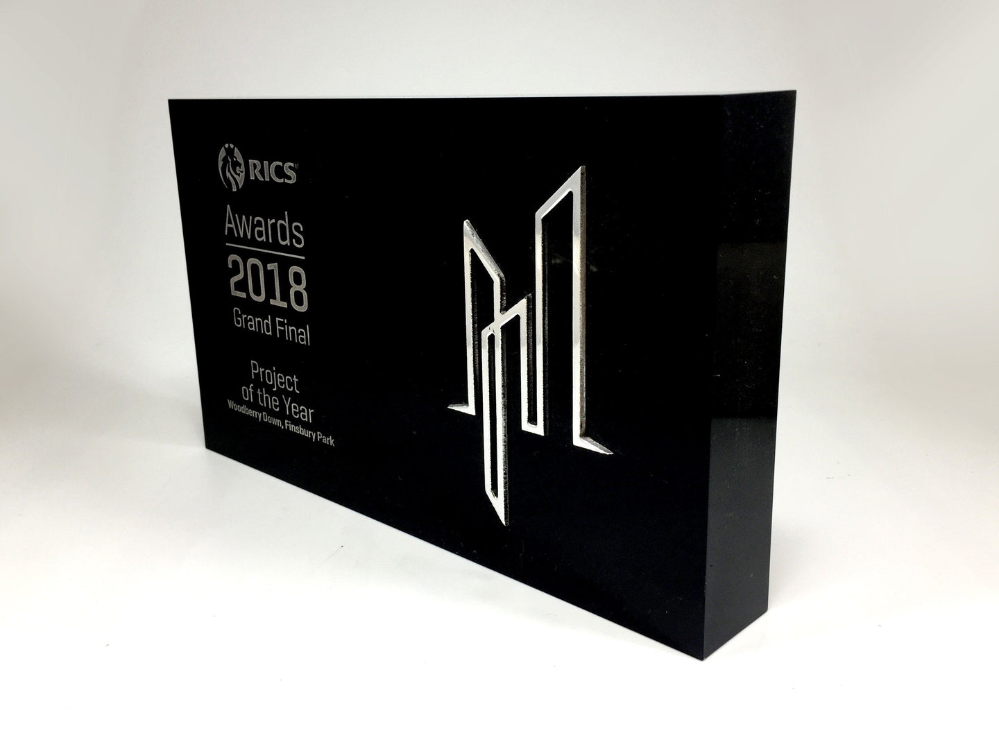 RICS Black Acrylic Block with Flash Award