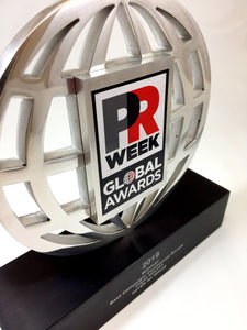 Silver Globe with Printed Logo Award