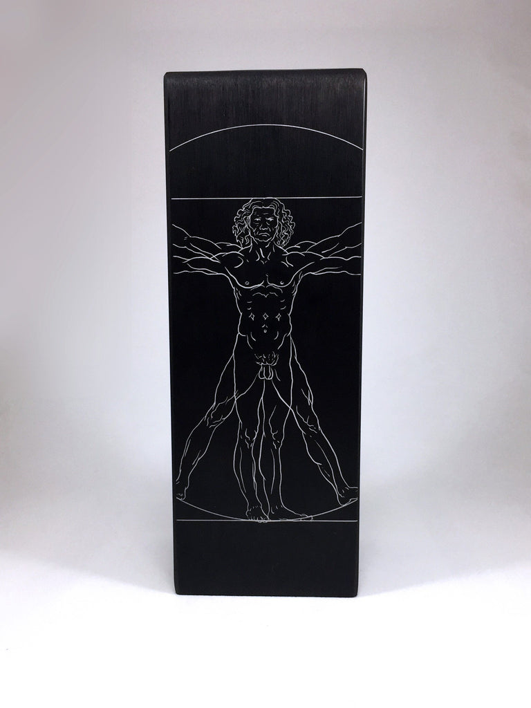 Vitruvian Man on Black Aluminium Block