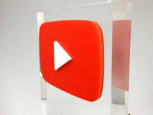 Load image into Gallery viewer, Youtube Laminated Red and Gold Acrylic Award
