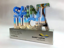 Load image into Gallery viewer, Saint Lucia Acrylic and Metal Award
