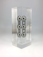 Load image into Gallery viewer, Silver Carbon Molecule Encapsulated in Clear Acrylic Award
