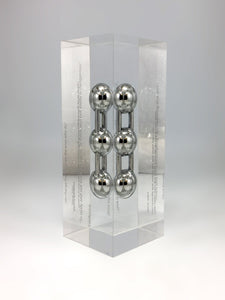 Silver Carbon Molecule Encapsulated in Clear Acrylic Award