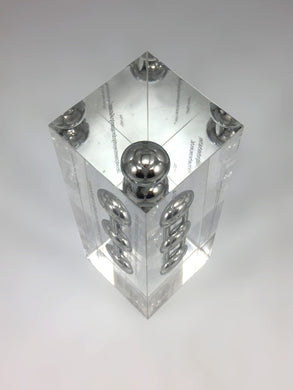 Silver Carbon Molecule Encapsulated in Clear Acrylic Award